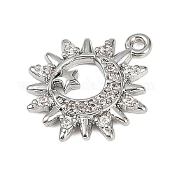 Латунные микропаве прозрачные подвески с фианитом&nbsp;KK-L238-17P