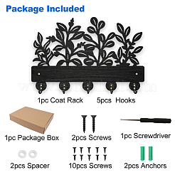 Настенные вешалки из дерева и железа HJEW-WH0055-229