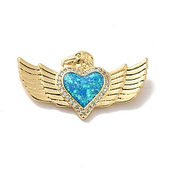 Покрытие стойки латунь микропаве фианиты с подвесками из синтетического опала KK-D088-16G