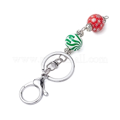 Брелок из натурального окрашенного дерева с круглыми бусинами KEYC-JKC00931