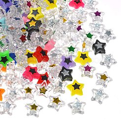 250шт 5 стиля непрозрачные и прозрачные акриловые бусины&nbsp;MACR-CJ0001-44