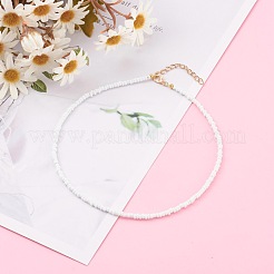 Круглые ожерелья из бисера из непрозрачного стекла NJEW-JN03362-04