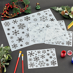 6 шт. 3 стиля рождественская тематика пластиковые выдолбленные трафареты для рисования шаблоны DIY-GF0009-92
