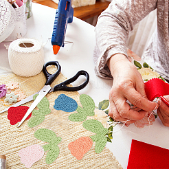 21шт 7 цвета в форме цветка тюльпана полиэстер вязаные аппликации&nbsp;PATC-FG0001-34