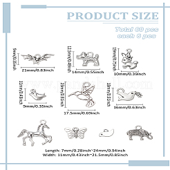 60 шт. 10 стиля подвески из готического сплава в тибетском стиле&nbsp;FIND-LP0002-14