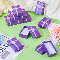 Прямоугольные бумажные подарочные коробки для хранения ювелирных изделий с бантом CON-TAC0014-09A