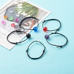 Европейский стеклянный браслет с бусинами с большими отверстиями для девочек-подростков&nbsp;BJEW-JB06845