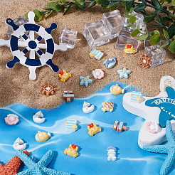 120 шт. 12 стиля кабошоны из непрозрачной смолы на тему песчаного пляжа CRES-SC0002-98