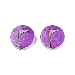 Бусины из натурального дерева с принтом на Хэллоуин WOOD-T021-65