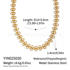 Женские цепочки-колье в европейском стиле из нержавеющей стали 304 с четырьмя лепестками клевера&nbsp;IC5351-1