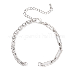 2 шт. 2 стиля браслет-цепочка из нержавеющей стали 304 для изготовления&nbsp;AJEW-JB01493