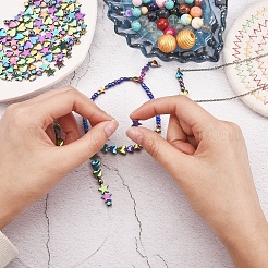 240шт 8 стиля гальванических немагнитных синтетических гематитовых бусин G-SZ0001-63