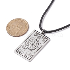 Карты таро 201 подвеска из нержавеющей стали ожерелья&nbsp;NJEW-JN04496-05