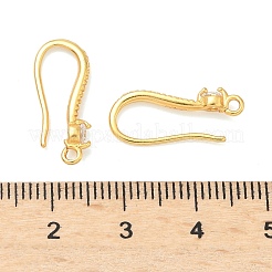 Крючки для сережек из латуни с прозрачным кубическим цирконием&nbsp;KK-H532-23G