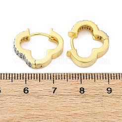 Латунные серьги-кольца из прозрачного кубического циркония EJEW-H158-16A-GP