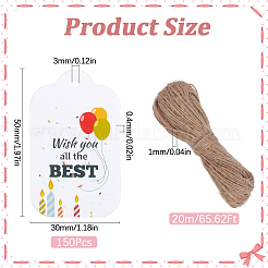 150шт бумажные подарочные бирки CDIS-SP0001-21E