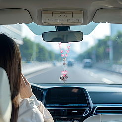 2 шт. подвесные украшения из розового стекла&nbsp;HJEW-DR00254