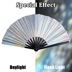 Лазерный веер из ПВХ-пластика и ткани Оксфорд с сумками для вентиляторов AJEW-WH20022-90