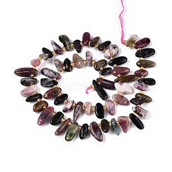 Нити из натуральных разноцветных турмалиновых бусин&nbsp;G-Z091-A45