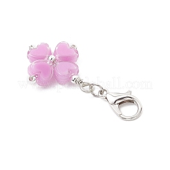 Клевер акриловые и латунные подвесные украшения&nbsp;HJEW-JM03652-02