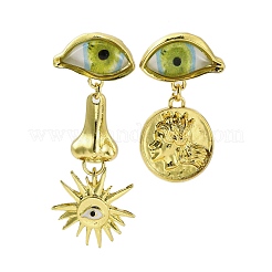 Серьги-гвоздики из сплава и смолы&nbsp;EJEW-M075-03G