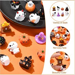 32 шт. 16 стиля украшения из смолы для Хэллоуина&nbsp;DJEW-CJ0001-04