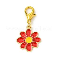 10 шт. 5 стиля цветочные эмалевые подвесные украшения из сплава HJEW-JM02749