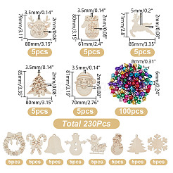 65 шт. 13 стиля подвески из дерева на рождественскую тематику WOOD-AR0001-40
