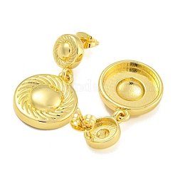 Плоские круглые серьги-гвоздики из латуни с покрытием стойки EJEW-I313-04G