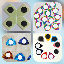 4 комплект двухцветных пластиковых накладок для медиаторов AJEW-CN0002-33