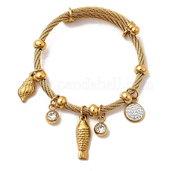 Браслеты с подвесками из нержавеющей стали 304 для женщин&nbsp;BJEW-Z141-02G