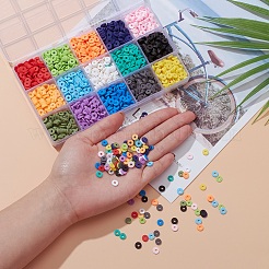 105гр 15-хцветные бусины из полимерной глины ручной работы CLAY-YW0001-43