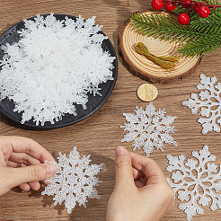 36шт снежинка пластиковая подвеска украшения&nbsp;DIY-CP0013-33A