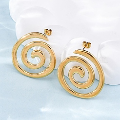 Серьги-гвоздики из нержавеющей стали 304&nbsp;LS-EJEW-F357-01G-01