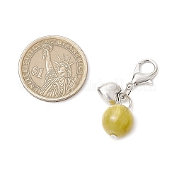 Круглые подвески из искусственной смолы с имитацией кошачьего глаза&nbsp;HJEW-JM03047-01