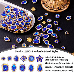 100 шт. пришивные стразы в форме капли/сердца/звезды&nbsp;GACR-TA0001-07D