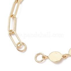 Изготовление браслета из цепочек из латунных дисков и цепочек из скрепок.&nbsp;AJEW-JB01568