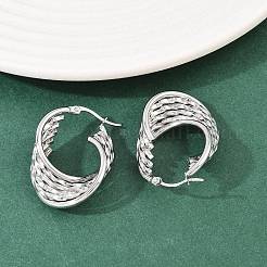 Серьги-гвоздики с закрученным кольцом из нержавеющей стали 304&nbsp;EJEW-P324-10P