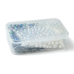 350 шт. 7-х цветные прозрачные и непрозрачные акриловые бусины&nbsp;MACR-FS0001-82