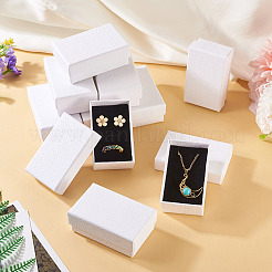 Личи текстурированная бумага ювелирные изделия кольца серьги коробки для хранения CON-TAC0001-22B