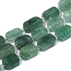 Природный зеленый бисер пряди клубники кварца&nbsp;G-C098-A36-01