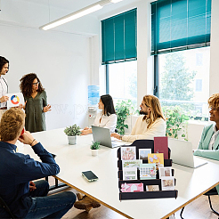 4-уровневые деревянные подставки для держателей карт ODIS-WH0078-53B