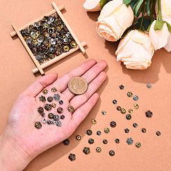 200 шт. 20 стиля тибетских сплавных бусин-цветочков TIBE-YW0001-87