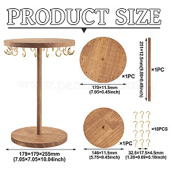 Вращающаяся круглая деревянная ювелирная витрина-органайзер для ожерелий подвесная стойка-башня NDIS-TAC0001-01A
