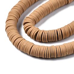 Плоские круглые бусины из глины ручной работы полимерные&nbsp;CLAY-R067-10mm-37