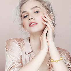 60шт прозрачный стеклянный кабошон с 10шт латунный браслет для изготовления&nbsp;DIY-GO0002-32A