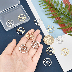 12 шт. подвески из нержавеющей стали 201 двух цветов с лазерной резкой STAS-UN0028-28