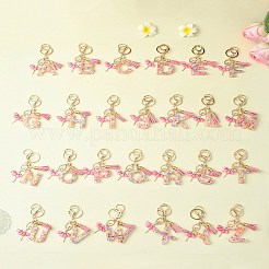 Буквы a~z прозрачные блестящие брелки из смолы с подвеской KEYC-FZ00024-14