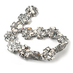 Окрашенные синтетические бирюзовые бусы нити&nbsp;G-M448-A01-01