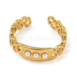 Ионное покрытие (ip) 304 нержавеющая сталь манжета открытые кольца RJEW-K283-07G